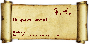 Huppert Antal névjegykártya